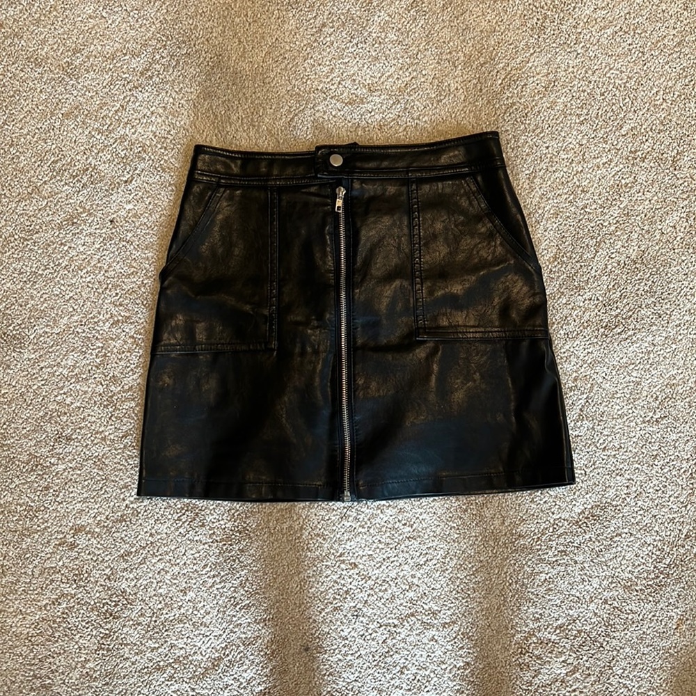 Black Leather Skort